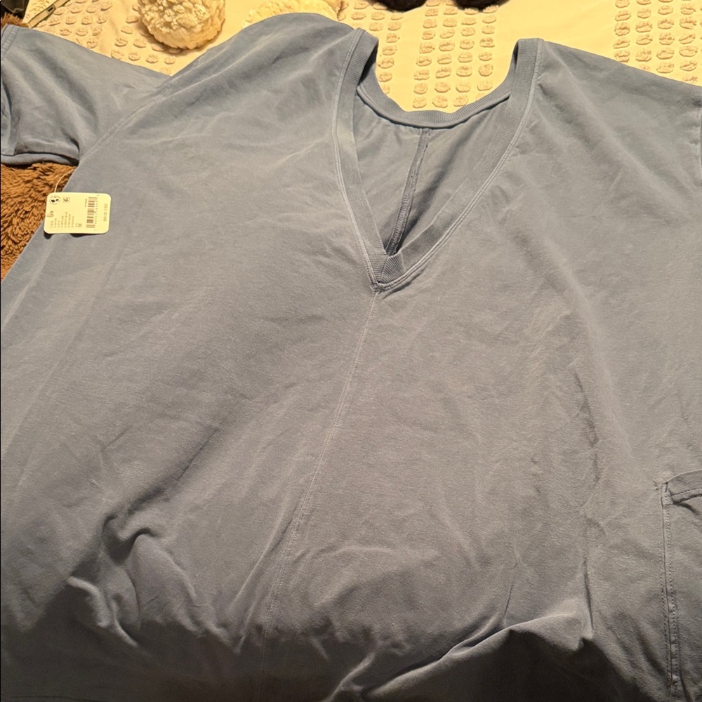 Free People Light Blue V-Neck Jumpsuit Med.